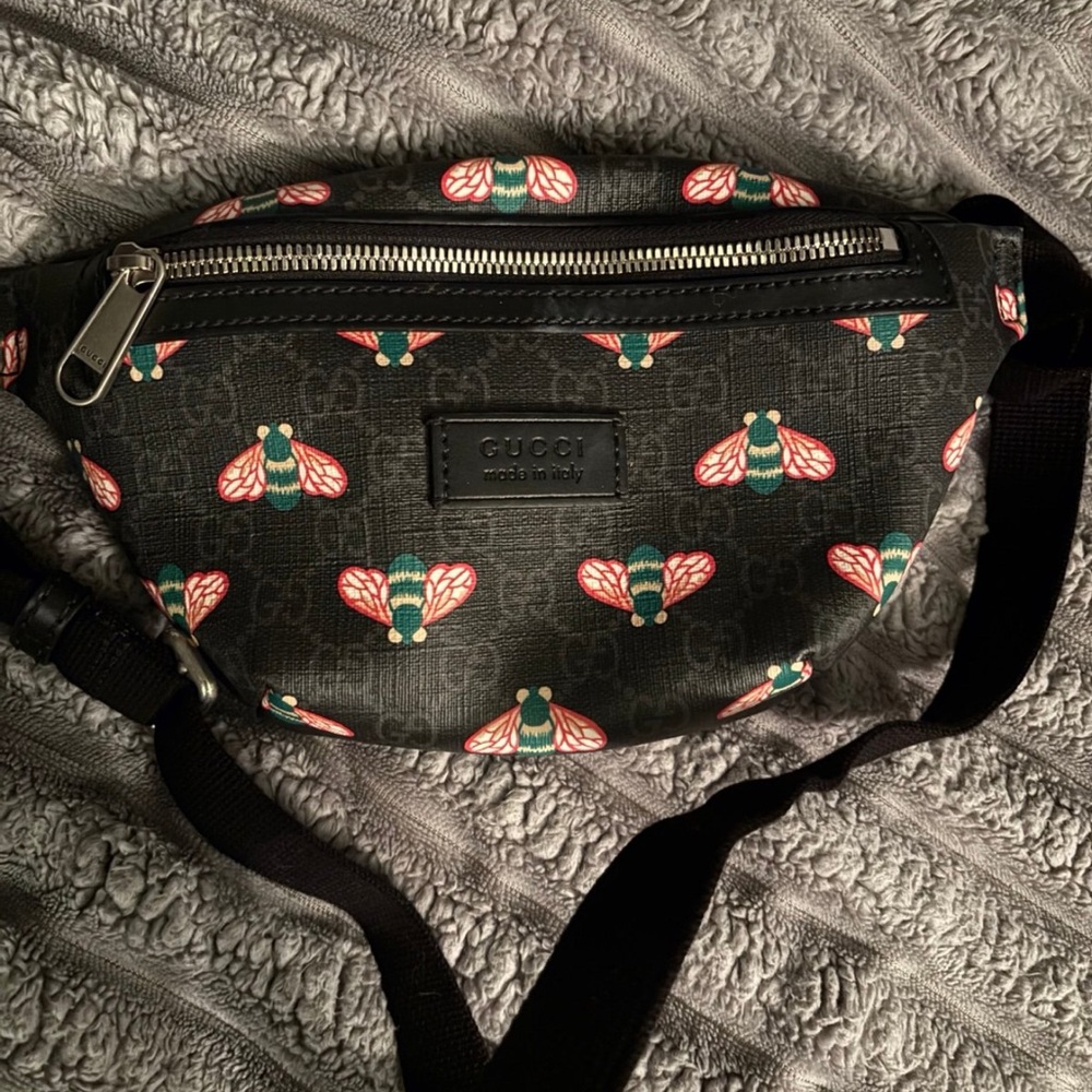 Gucci Black Bag with Colorful Bee Design